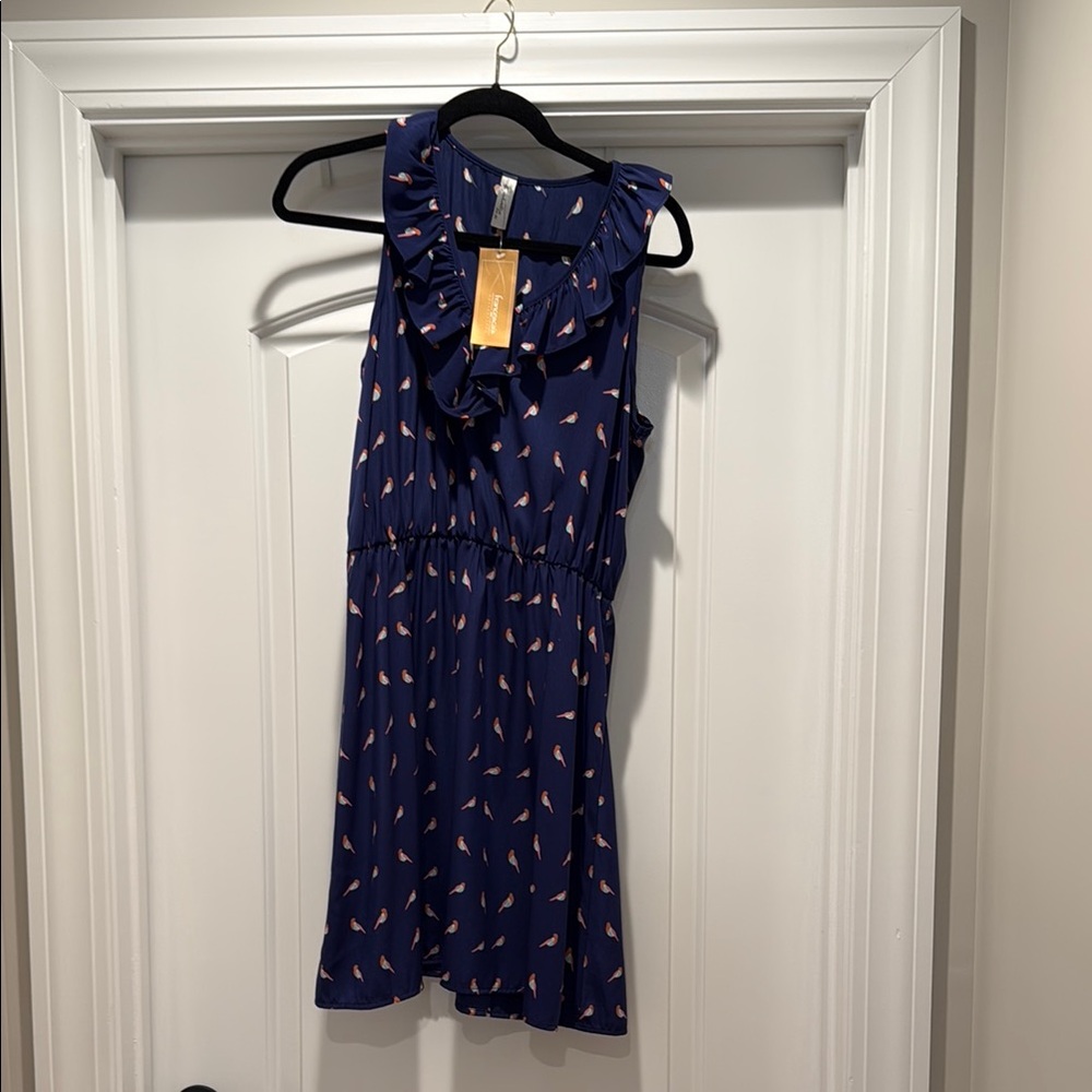 Elegant Navy Blue Sleeveless Dress